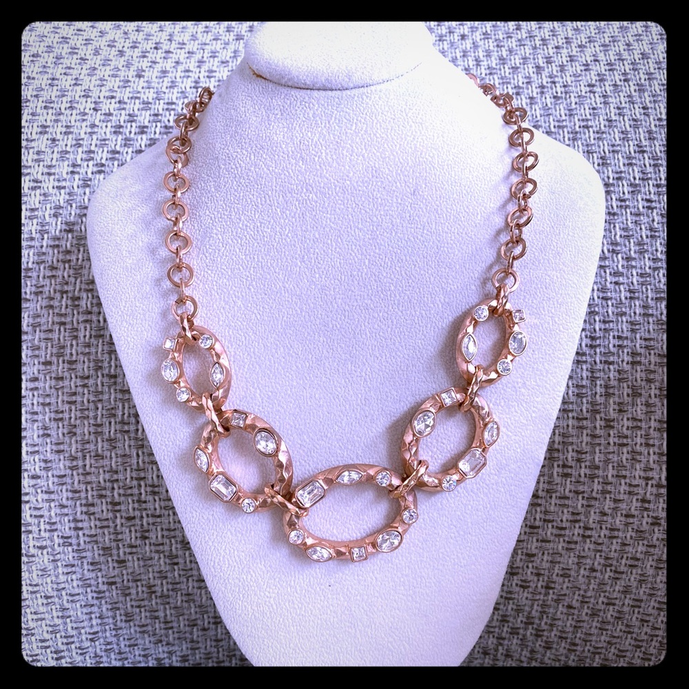 Graziano Rose Goldtone rhinestone necklace